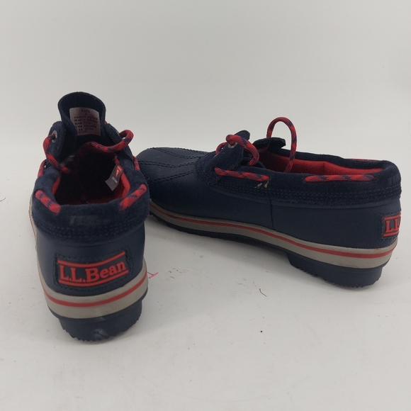 LL Bean Rangeley 2 Eye Moc Kids Size 4 Womens 5.5 Navy Blue Rain Boot 507448 - Picture 7 of 7